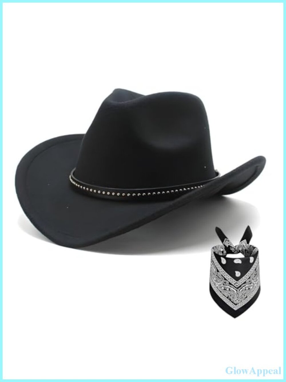 Felt Cowboy Hat with Wide Brim & Removable Band